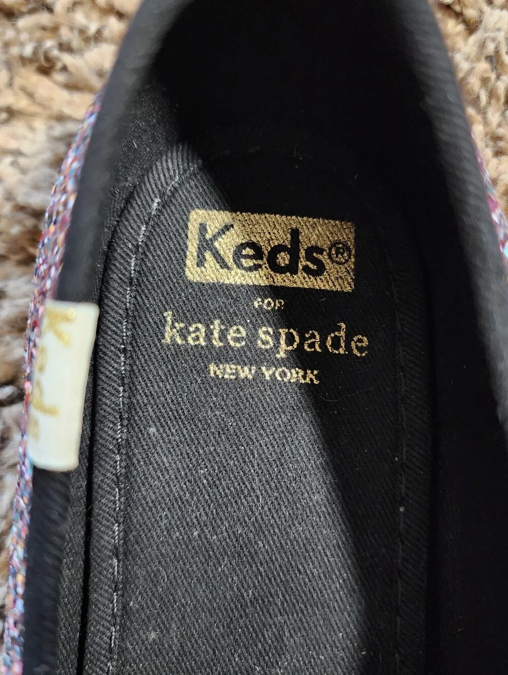 Keds X Kate Spade New York Champion Multicolor Glitter Sneakers Velvet Laces 7.5